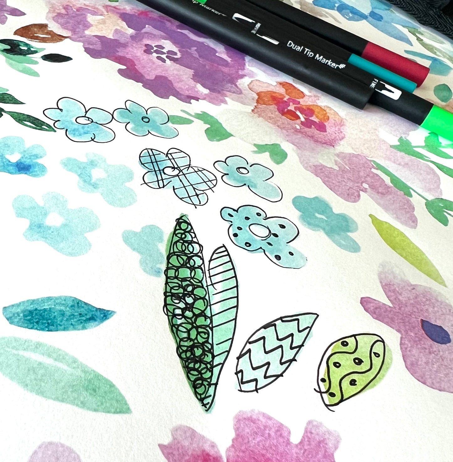 Reverse Coloring Poster - Flowers - Premium Paper