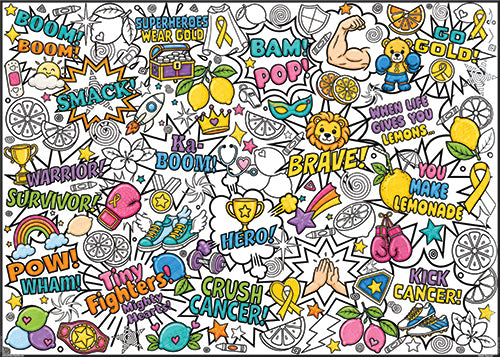 Kick Kid's Cancer HUGE Coloring Poster
