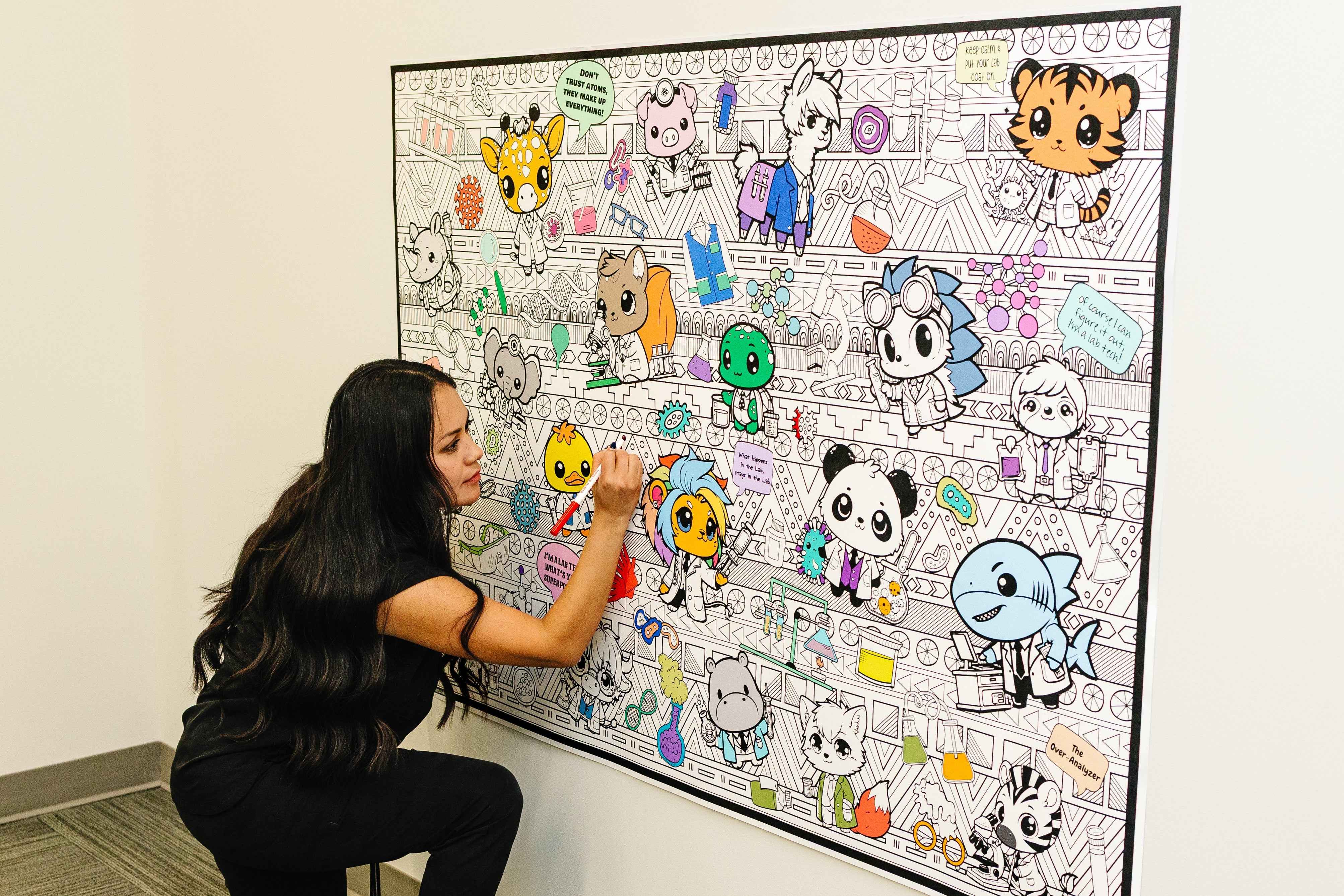 Lab Animals Coloring Poster - Giant Size Poster for Lab Week, team ...