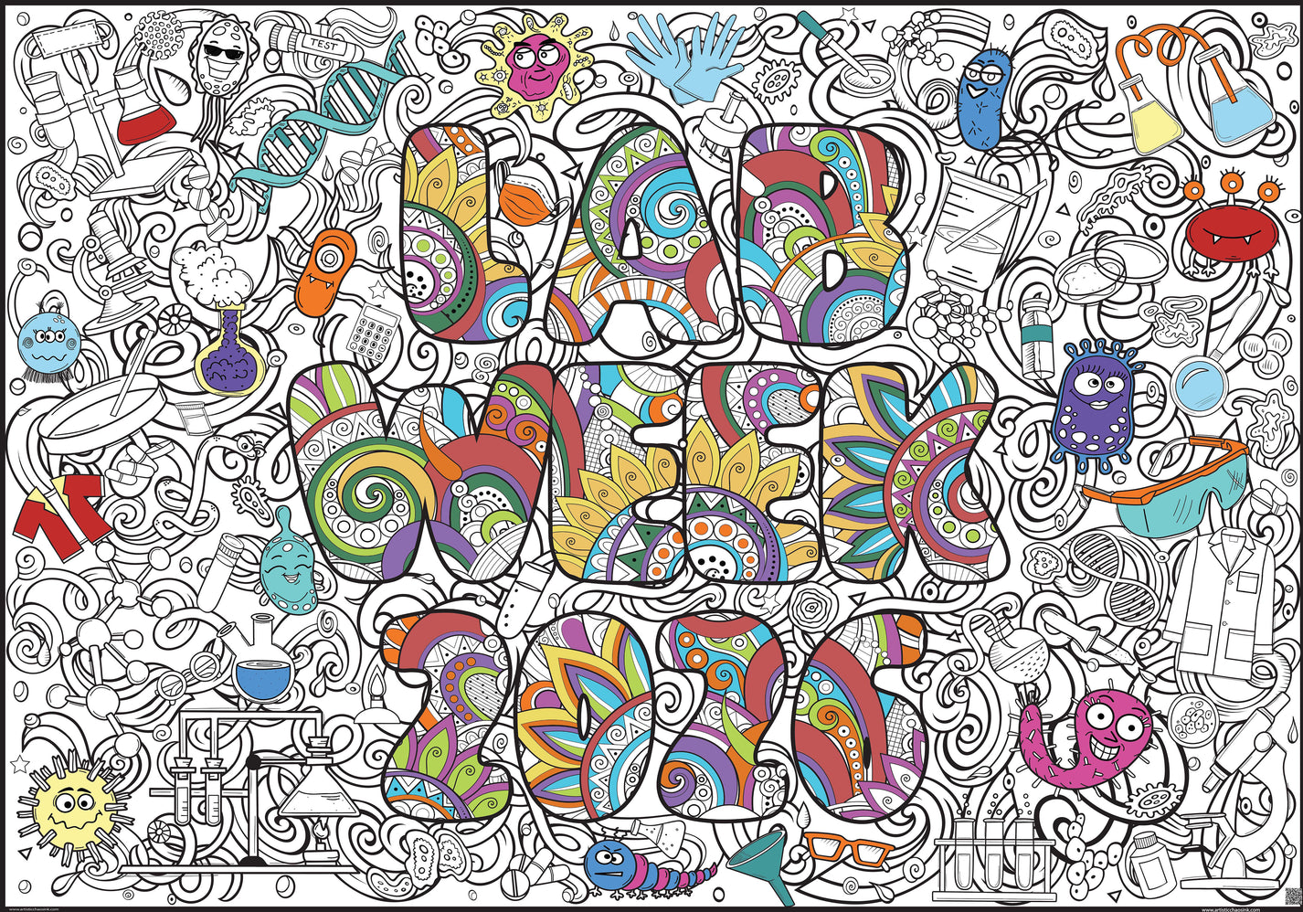 Lab Week 2026 Giant Coloring Poster | Artistic Chaos Ink