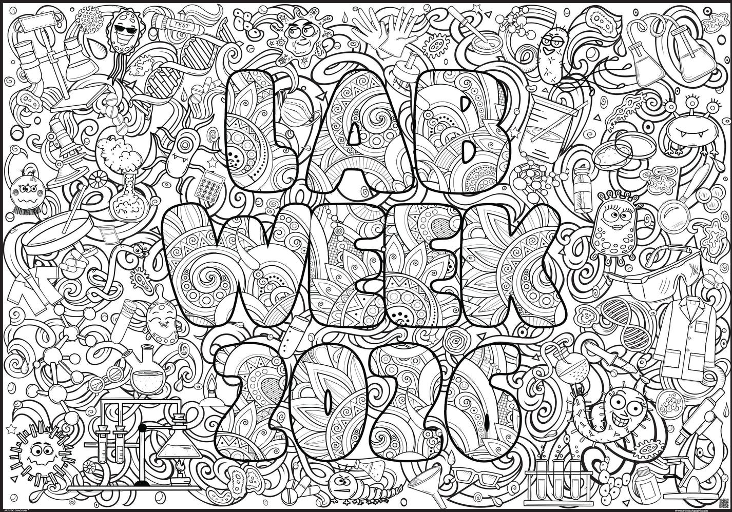 Lab Week 2026 Giant Coloring Poster | Artistic Chaos Ink