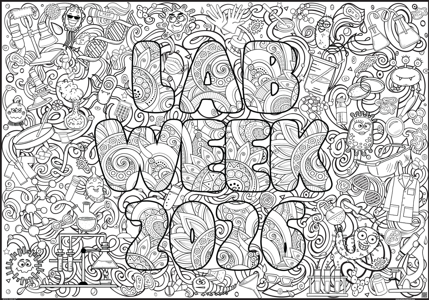 PERSONALIZED Lab Week 2026 Coloring Poster | Lab Celebration