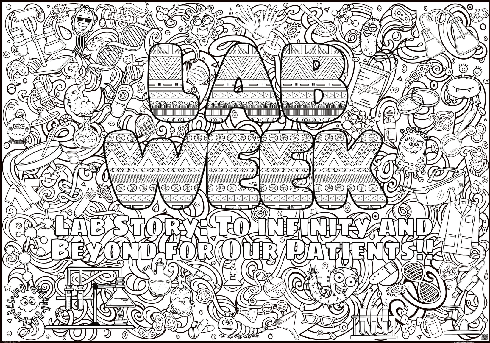 Lab Week 2026 Giant Coloring Poster | Artistic Chaos Ink