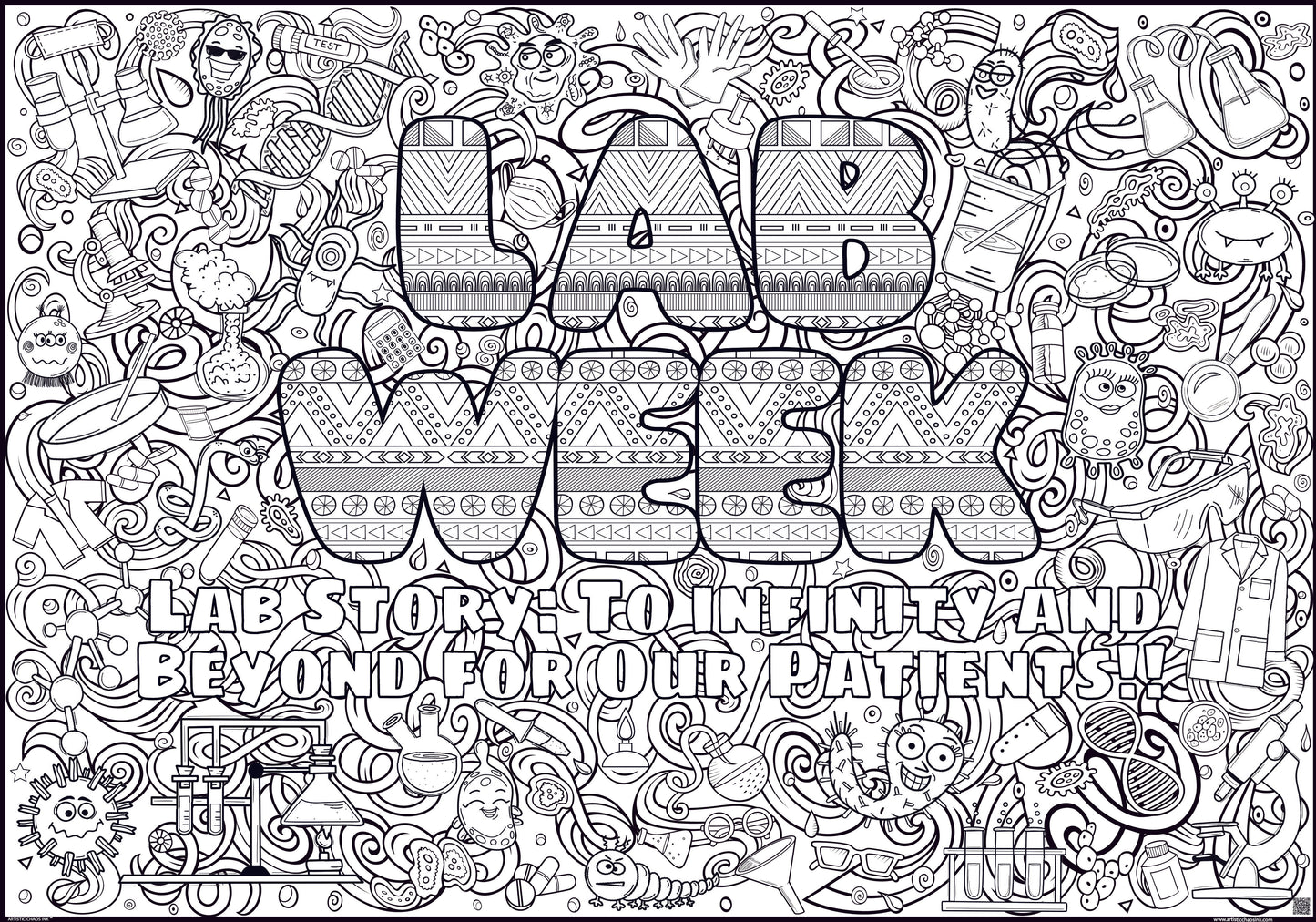 Lab Week Giant Coloring Poster – Medical Laboratory Appreciation Wall Art, Large Group Coloring Activity for Lab Staff & Healthcare Teams