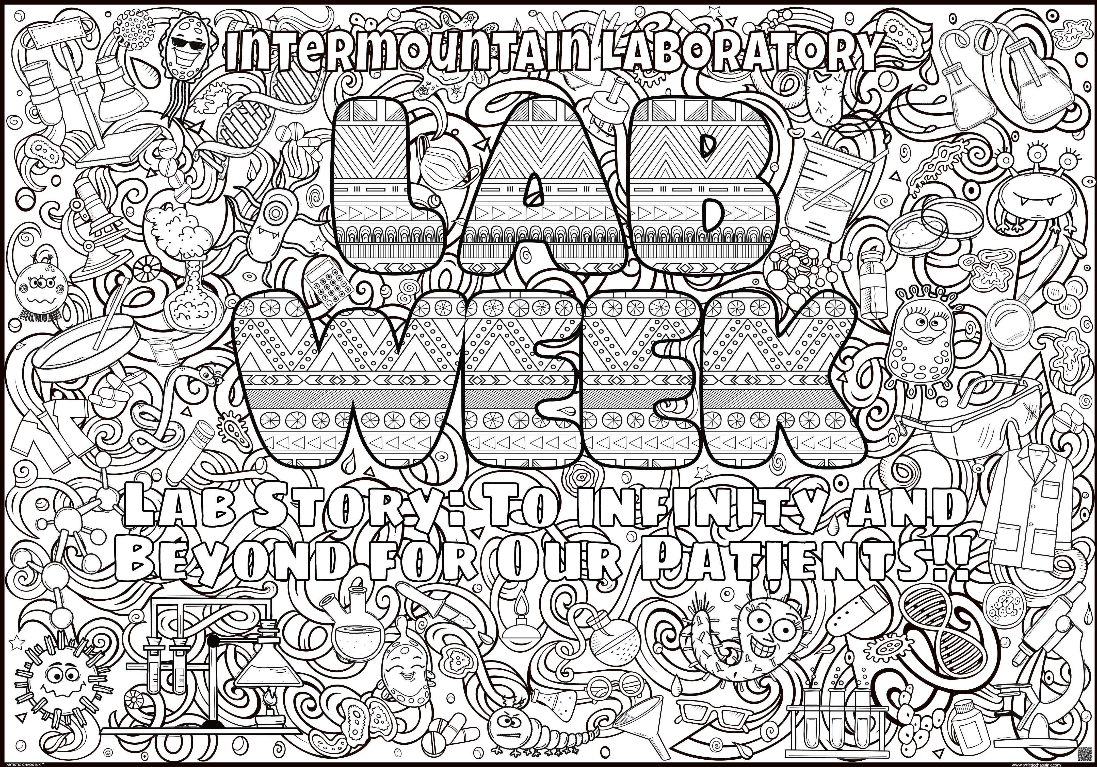 PERSONALIZED Giant Lab Week Coloring Poster | Artistic Chaos Ink