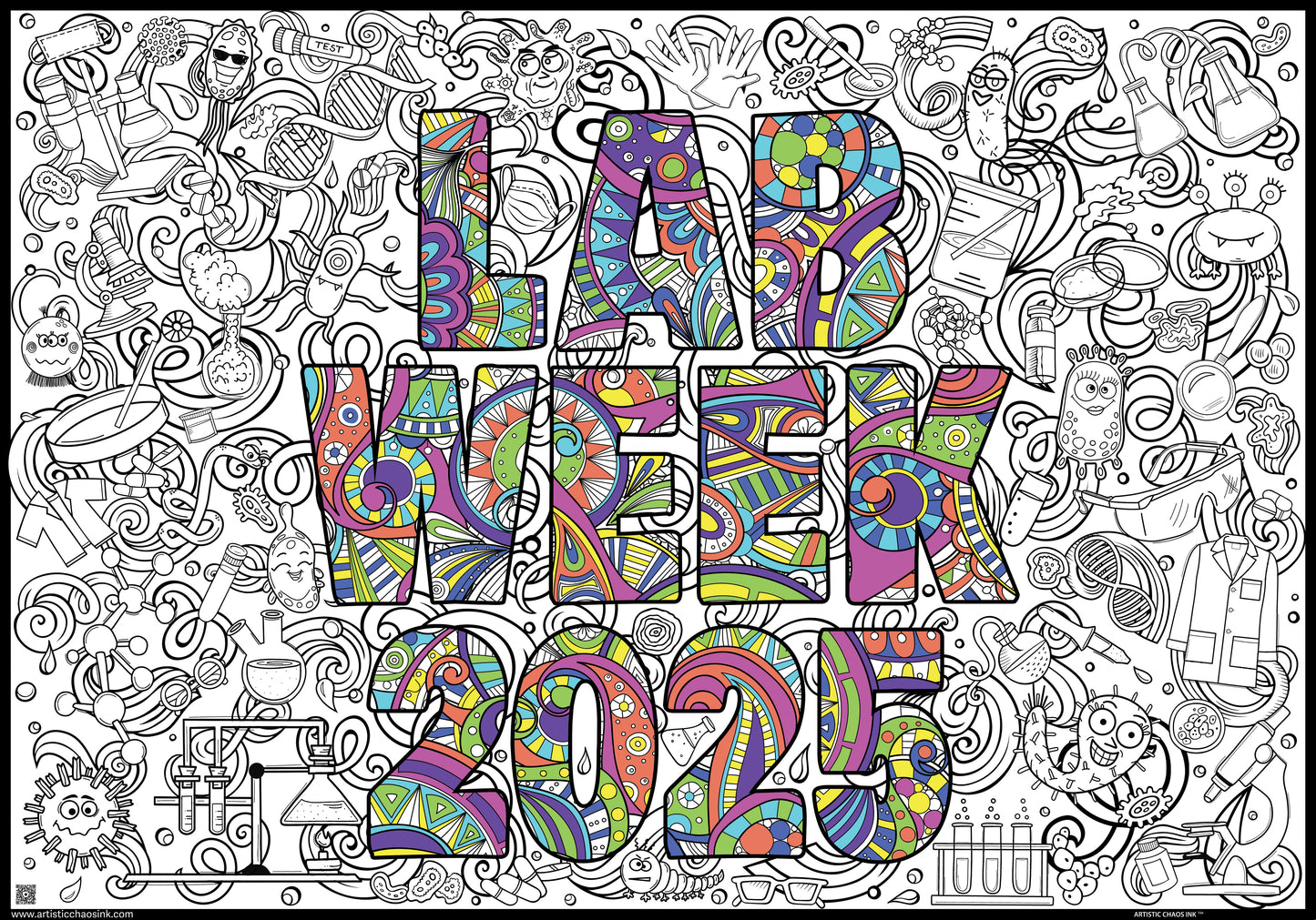 Lab Week Coloring Page - Premium Giant Poster with Current Year- 2025