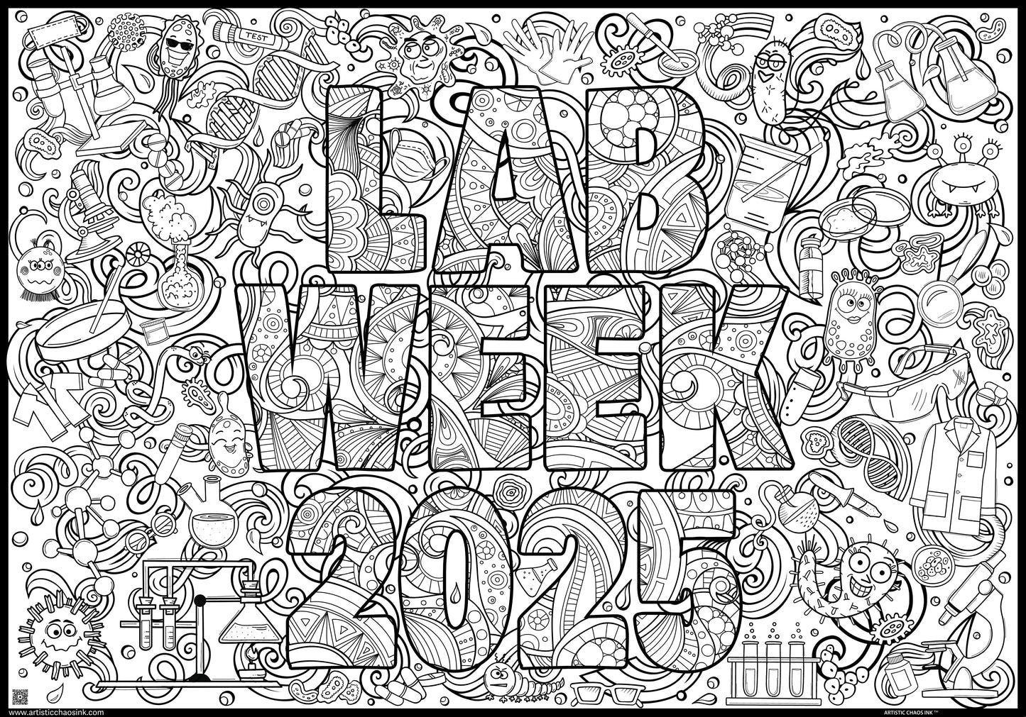 Lab Week Coloring Page - Premium Giant Poster with Current Year- 2025