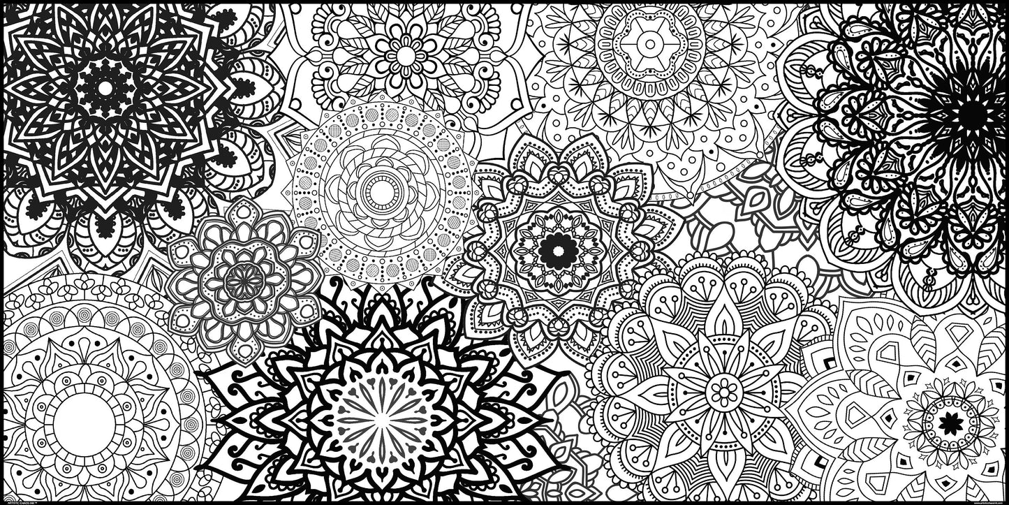 Mandala coloring banner graphic