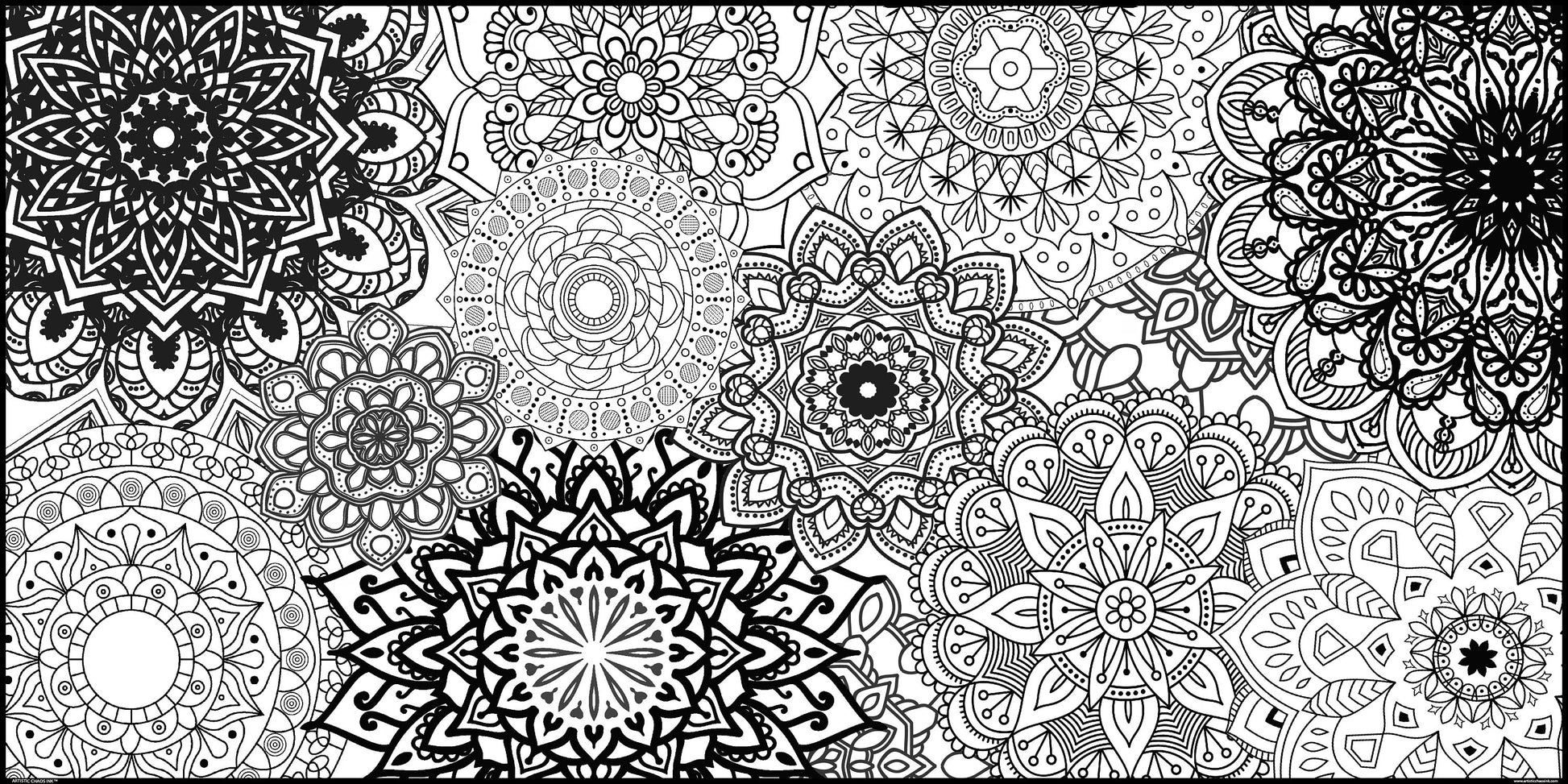 Mandala coloring banner graphic