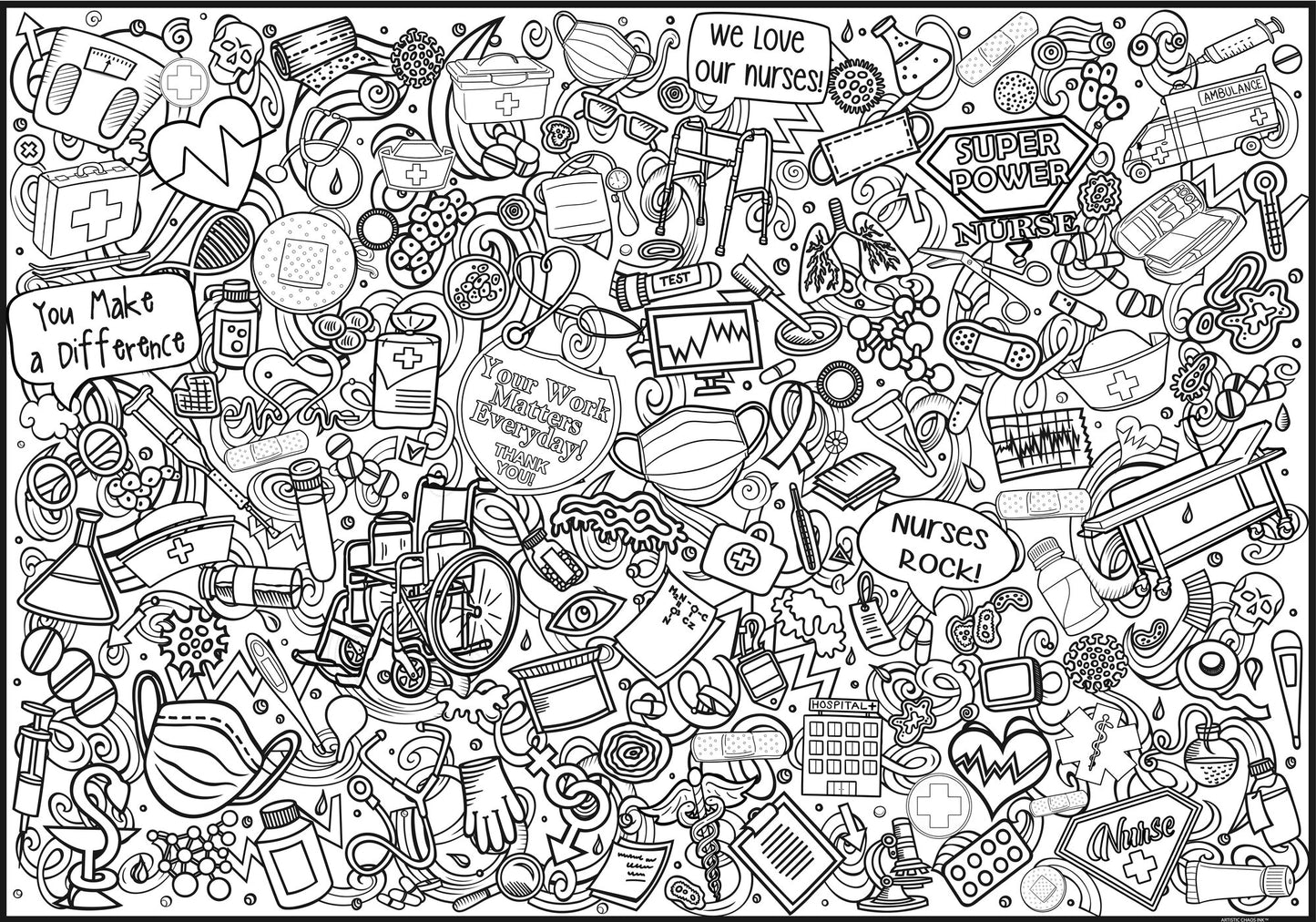 Nurse Appreciation Coloring Poster