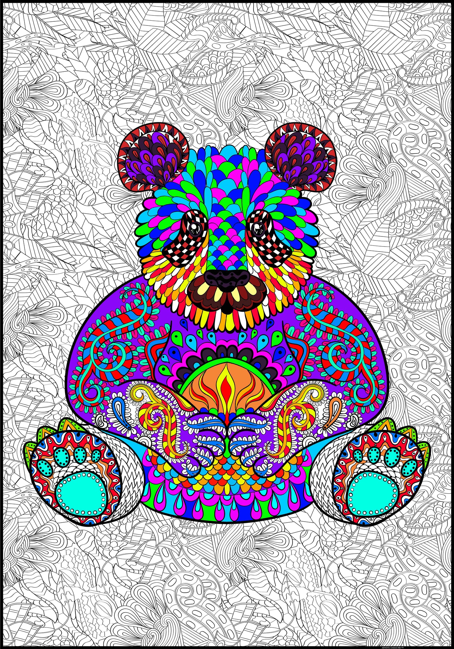 Premium Giant Panda Coloring Poster