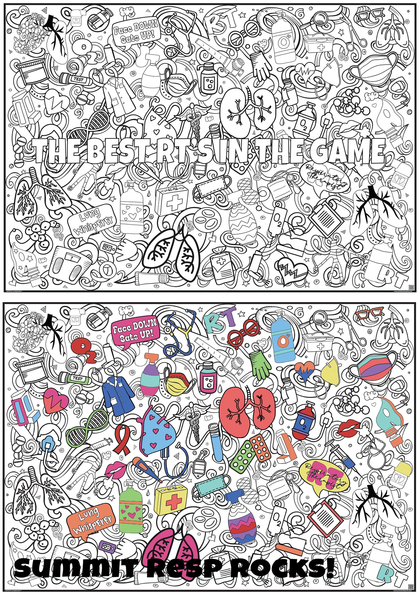 PERSONALIZED  Premium Respiratory Therapy Coloring Poster