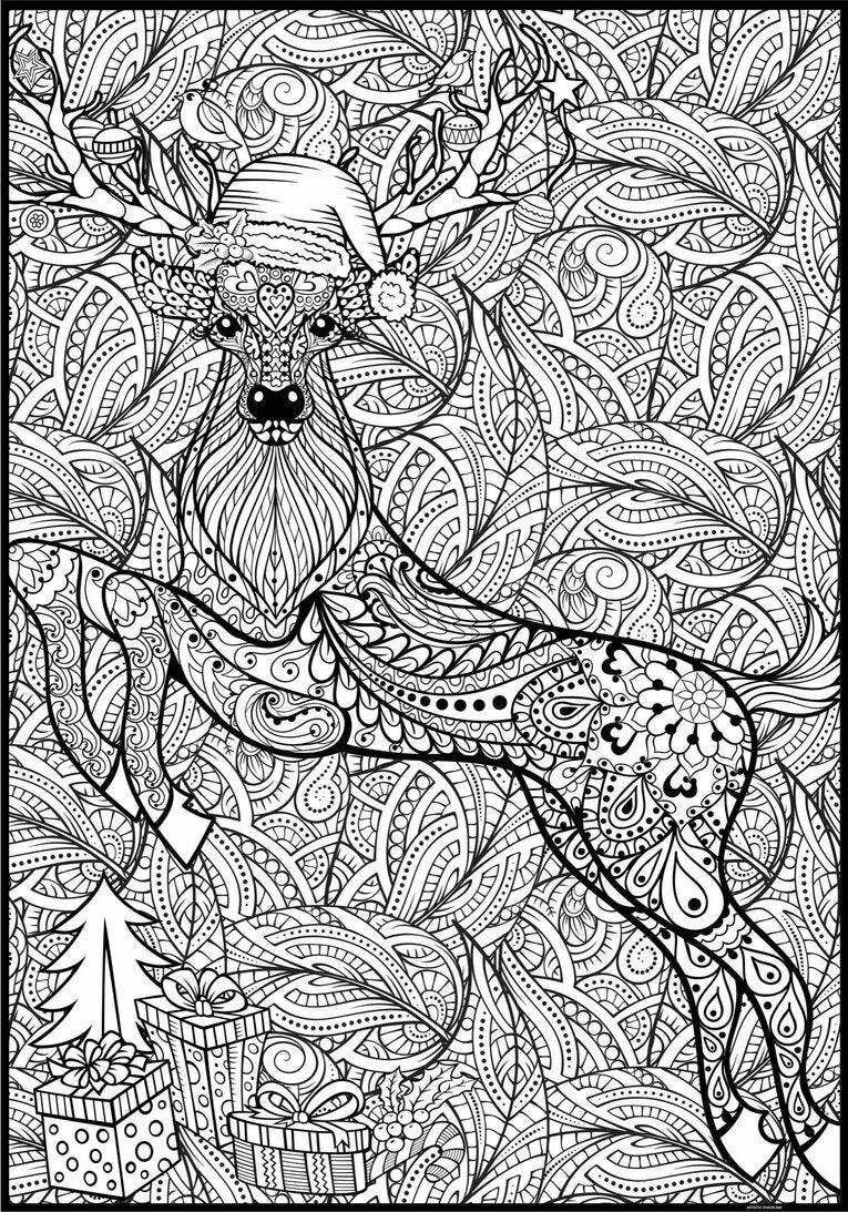 Premium Giant Christmas Deer Coloring Poster