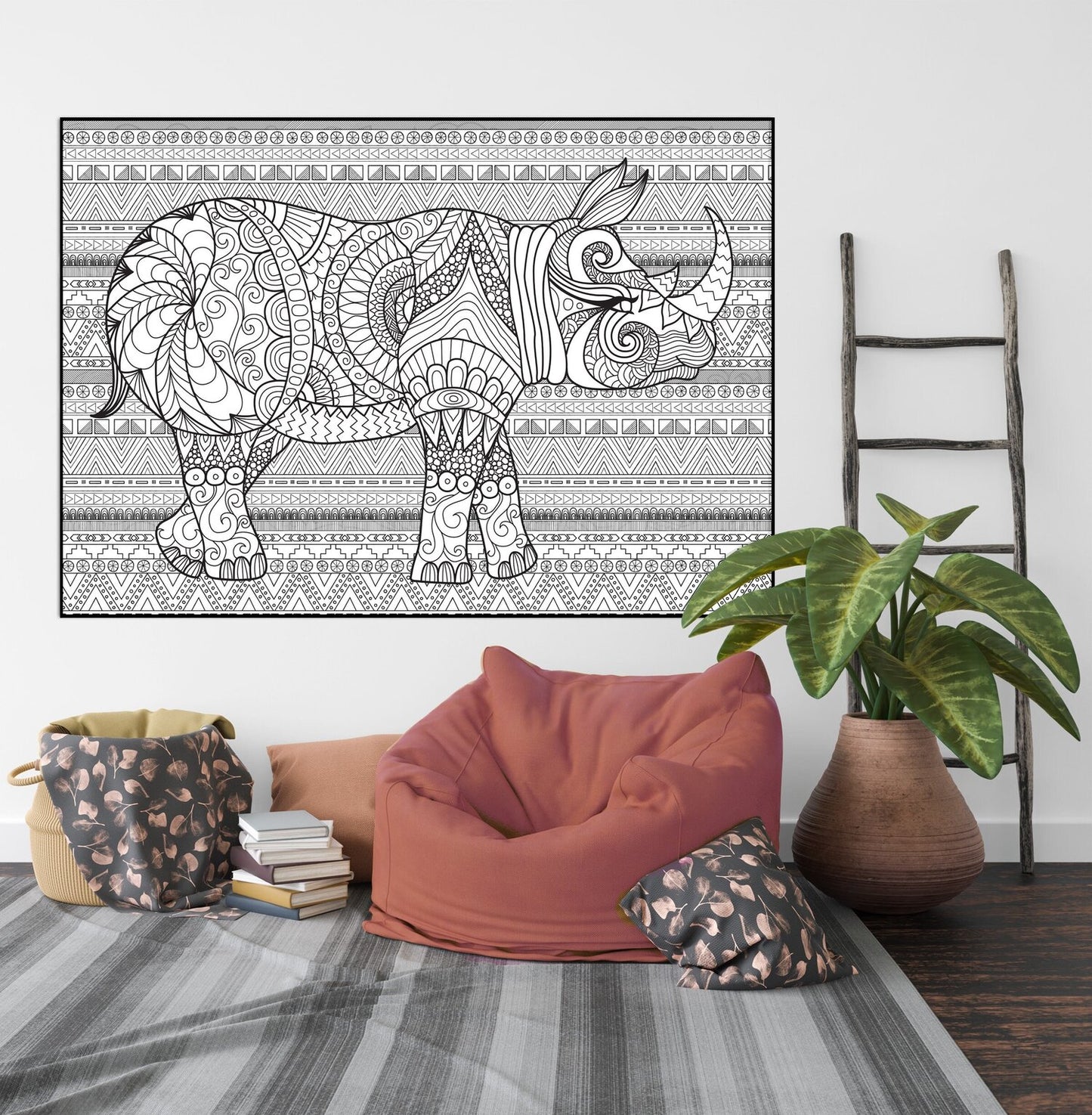 Rhino Giant Coloring Poster