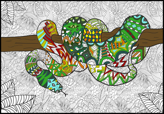 Premium Giant Snake Coloring Poster