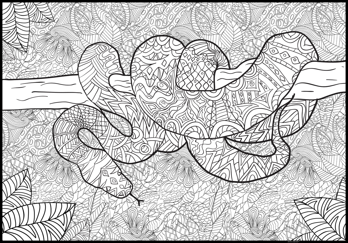 Premium Giant Snake Coloring Poster