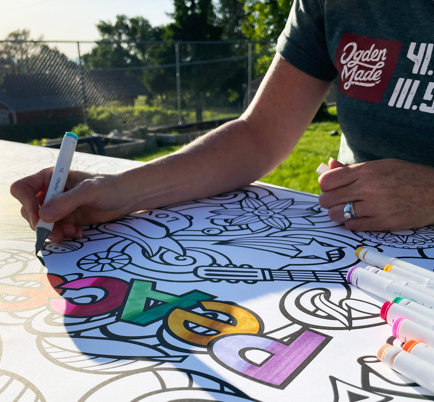 Personalized Giant Boho Hippie Coloring Poster | Group Fu