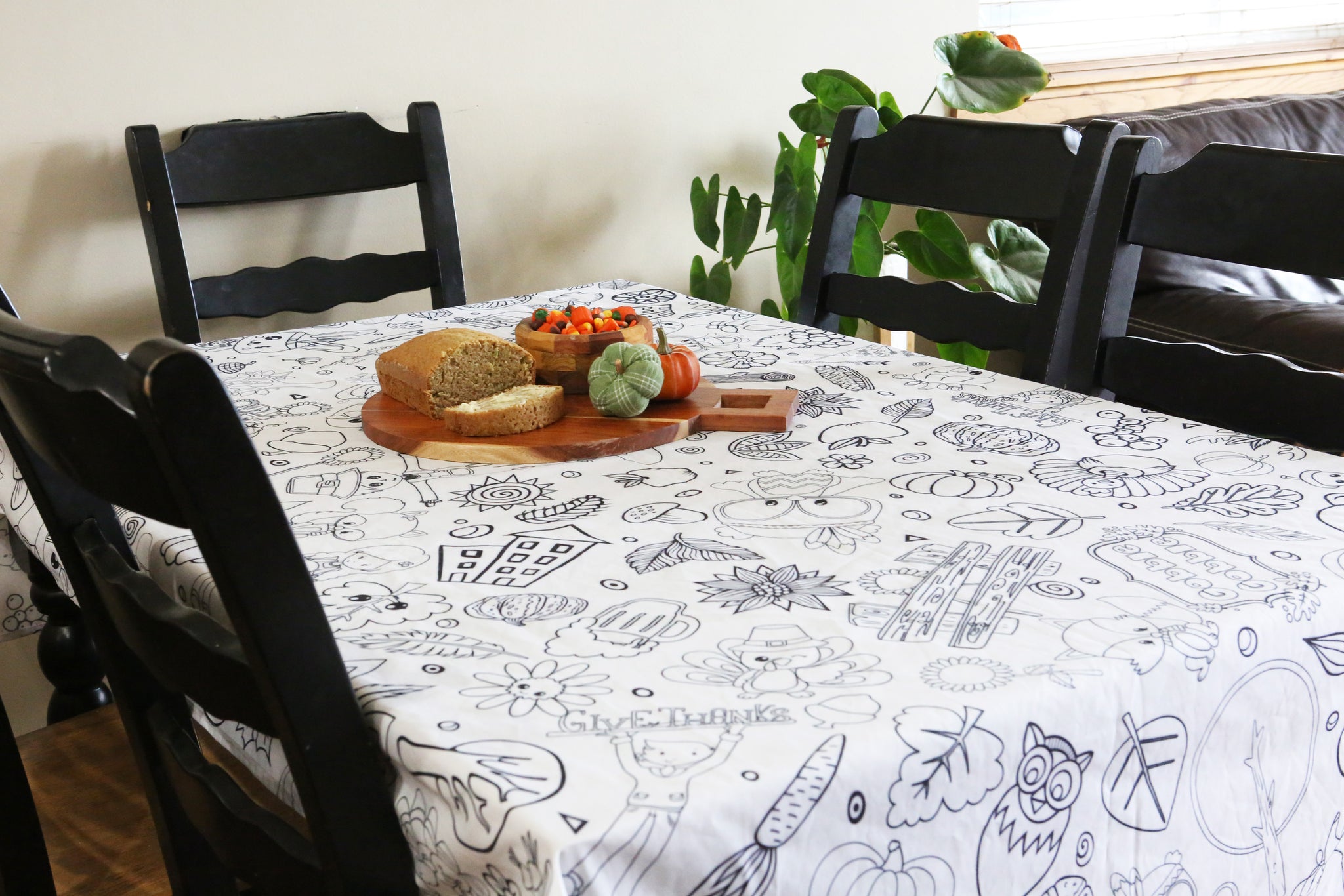 Thanksgiving Coloring Tablecloth Artistic Chaos