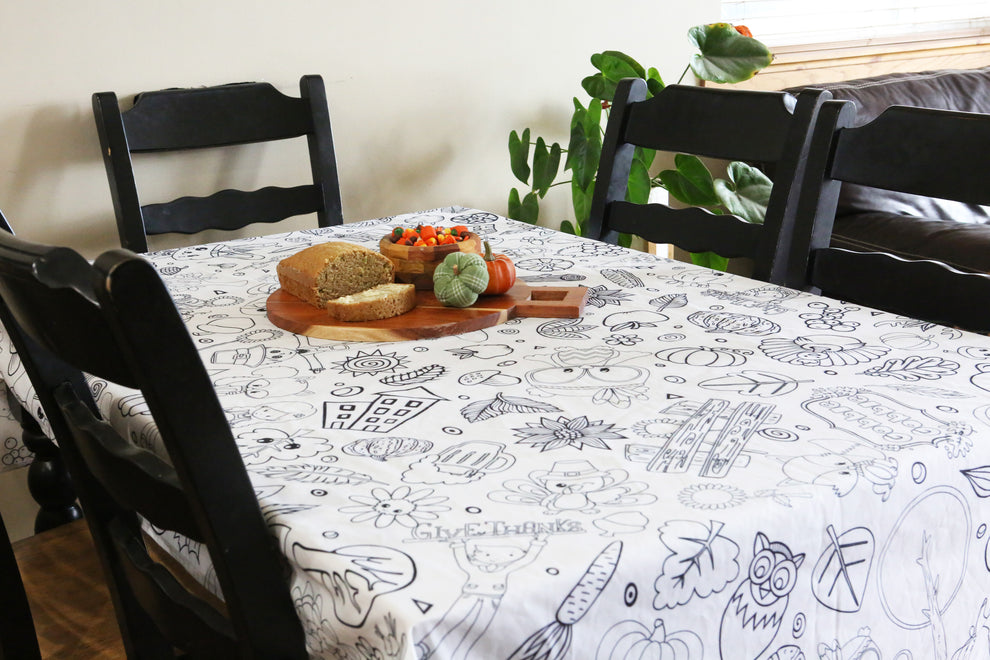 Thanksgiving Coloring Tablecloth Artistic Chaos