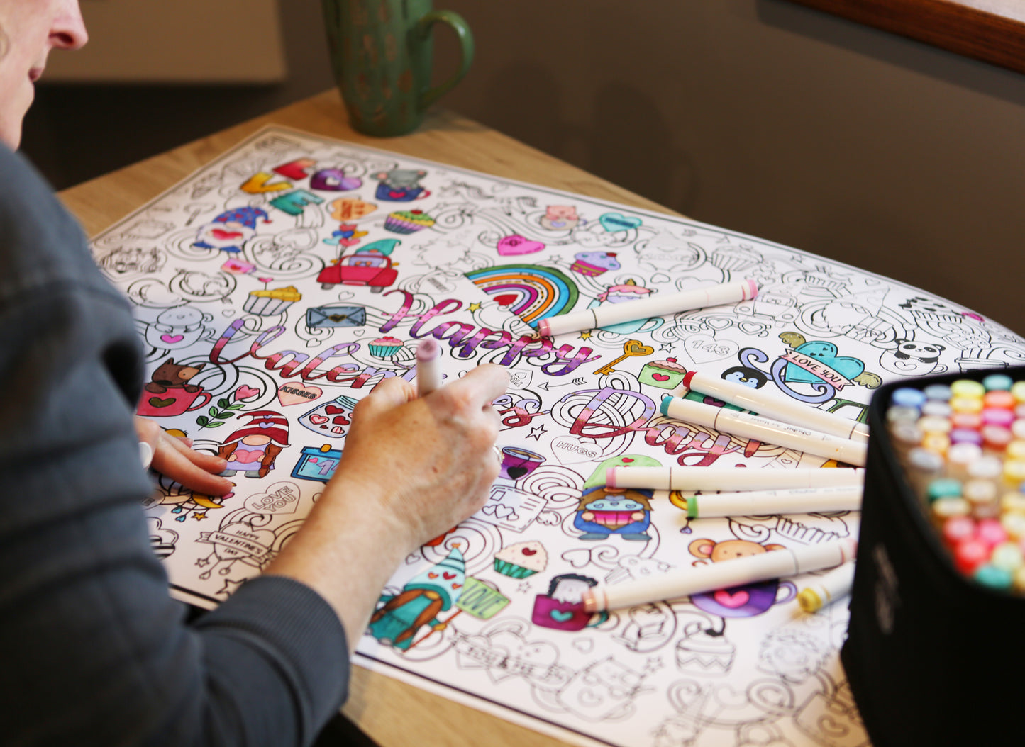 GIANT Valentine's Day Coloring Poster | Large Valentine Poster