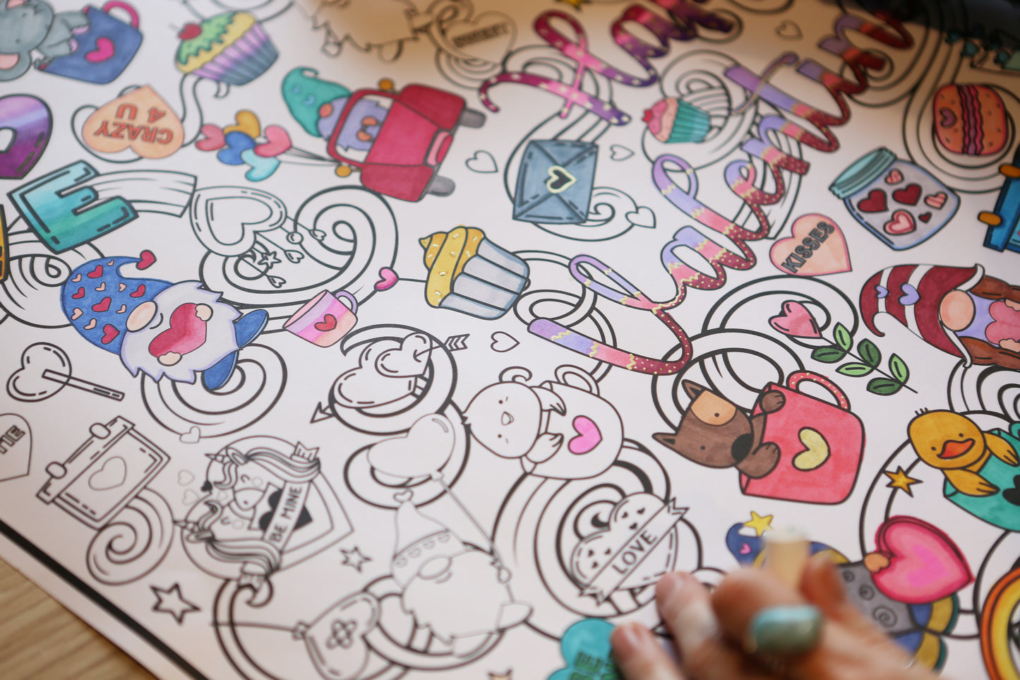 GIANT Valentine's Day Coloring Poster | Large Valentine Poster