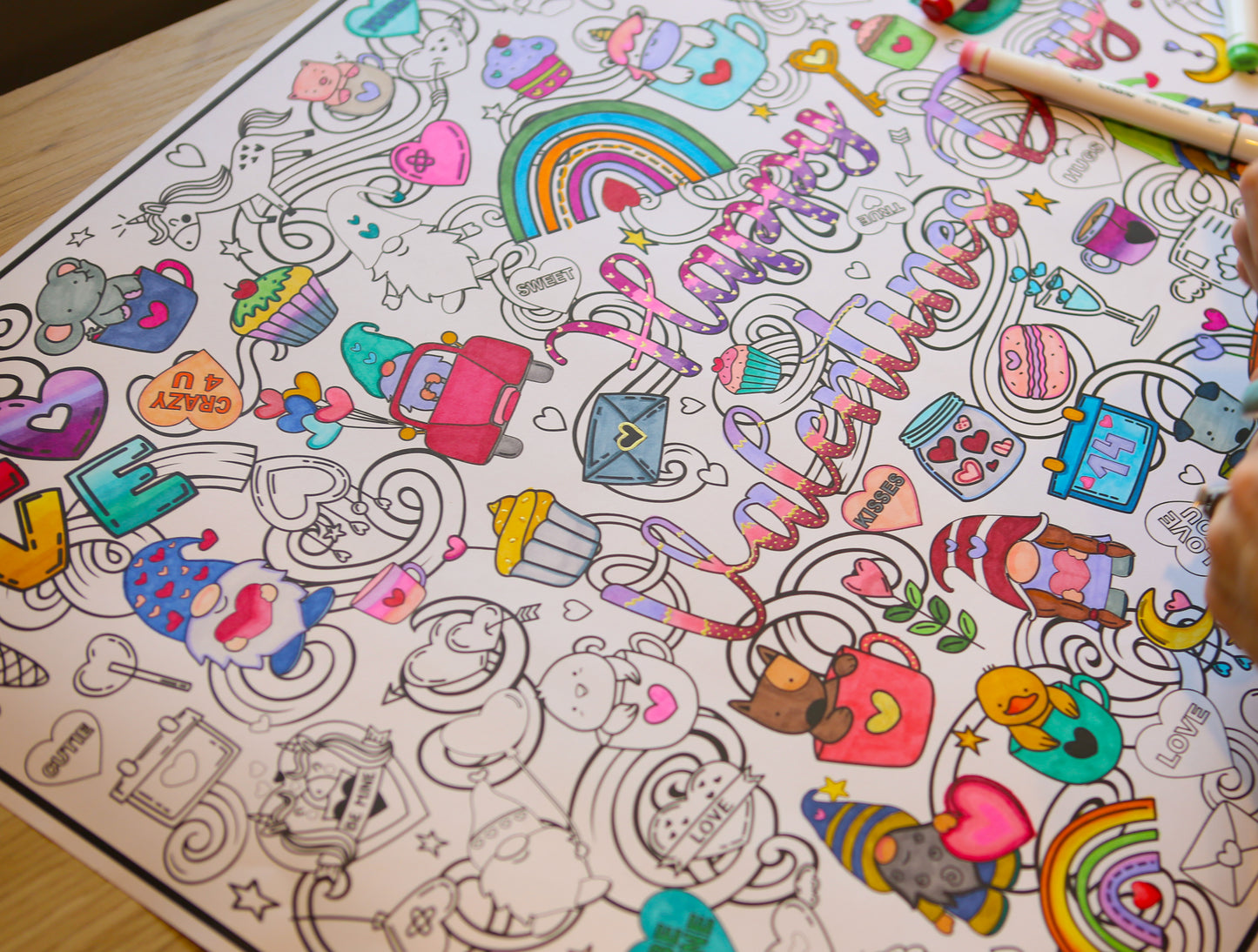PERSONALIZED Valentine's Day Coloring Poster | Valentine Coloring Fun
