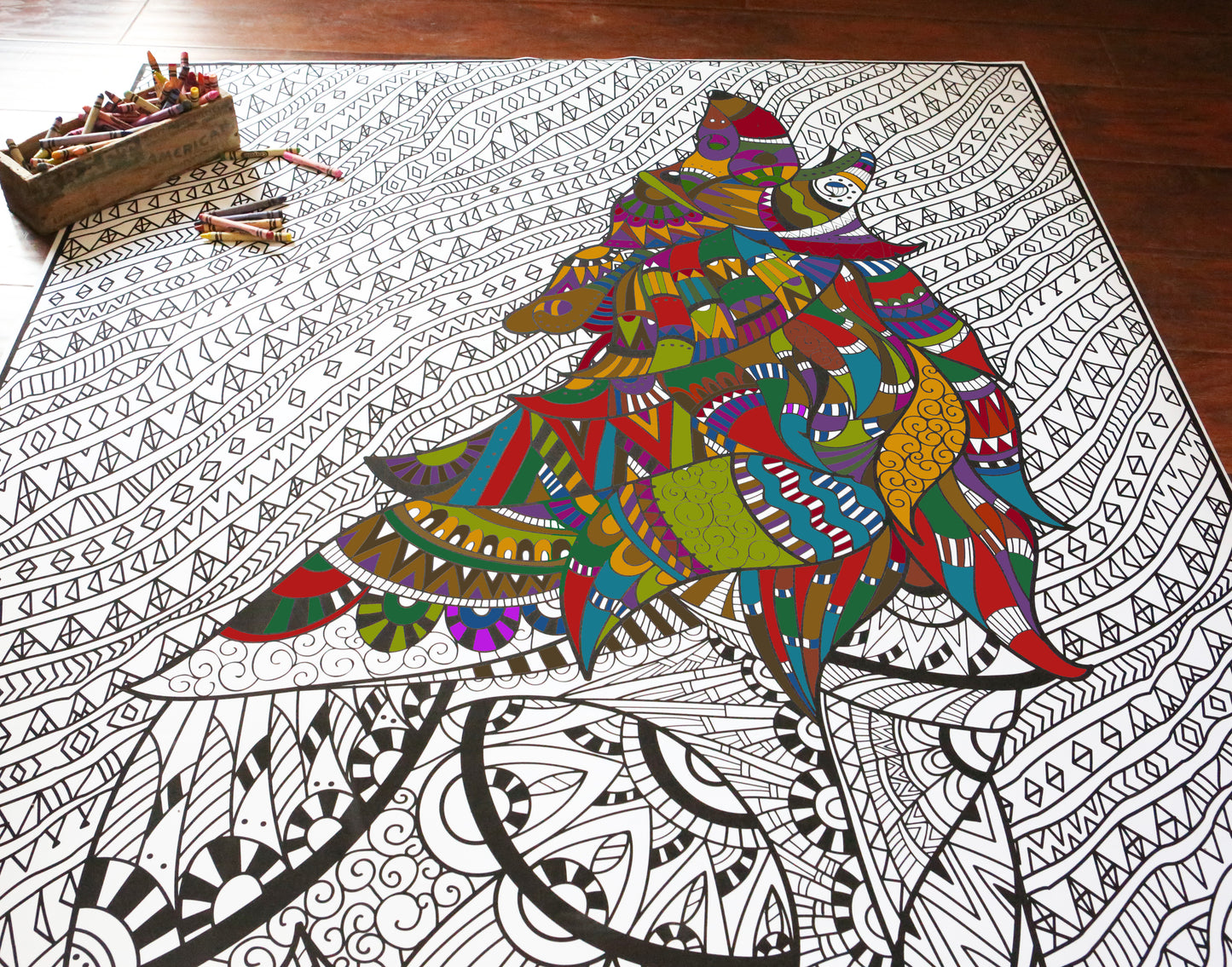 Personalized Giant Wolf Coloring Poster | Group Coloring